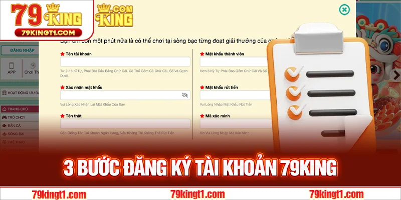 3 bước đăng ký tài khoản 79KING